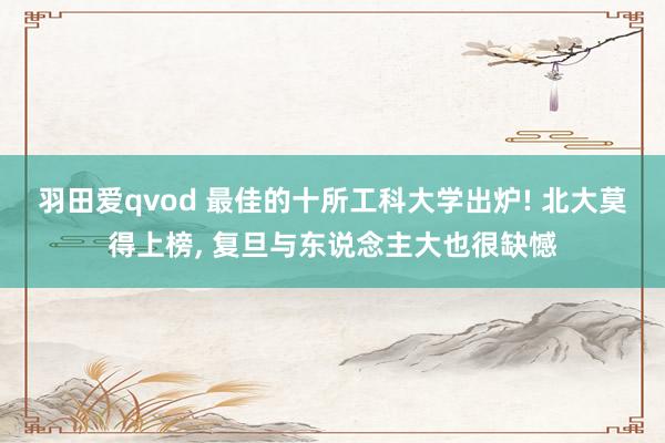 羽田爱qvod 最佳的十所工科大学出炉! 北大莫得上榜, 复旦与东说念主大也很缺憾