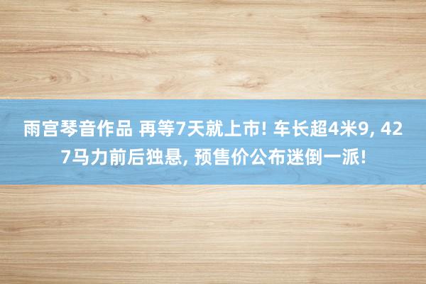 雨宫琴音作品 再等7天就上市! 车长超4米9, 427马力前后独悬, 预售价公布迷倒一派!